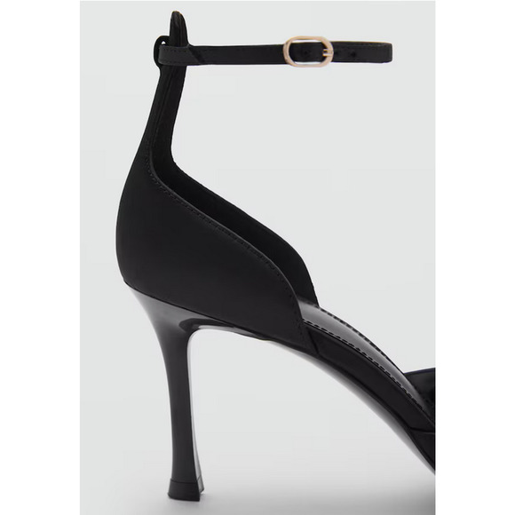 NEW MANGO MNG BLACK ANKLE CUFF STILETTO HIGH HEELS HEELED SHOES 38 7.5 - Picture 2 of 7